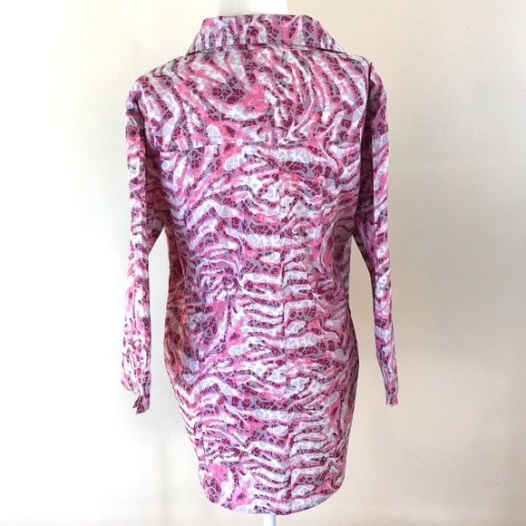 NEW Sara Morgan Pink Blouse Button-down Size L - Picture 5 of 8
